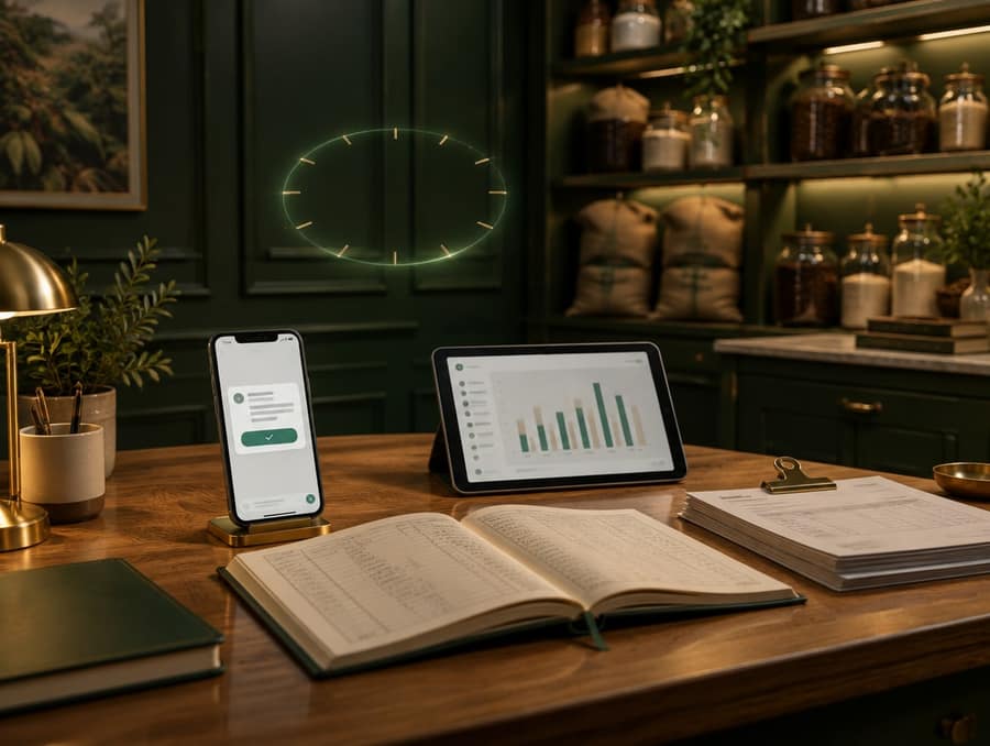 A phone asking the owner to approve a stock order an AI agent prepared